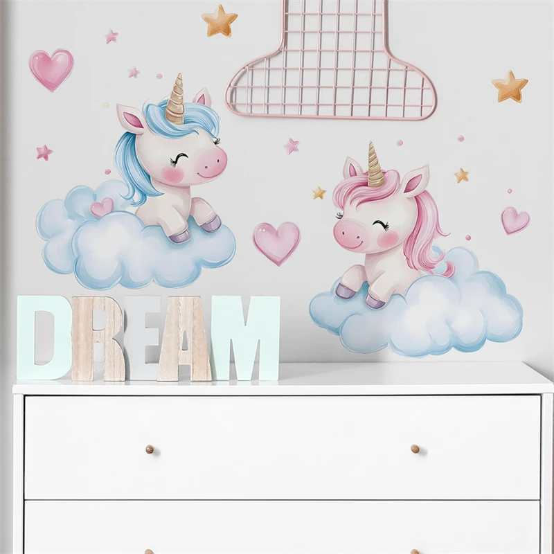 Unicorn Decorative Vinyl Child Wall Stickers for Kids Room Baby Boy Girl Room Decoration Bedroom Accessories Wall Art Decor wall stickers,luminous wall stickers,vinyl decal stickers