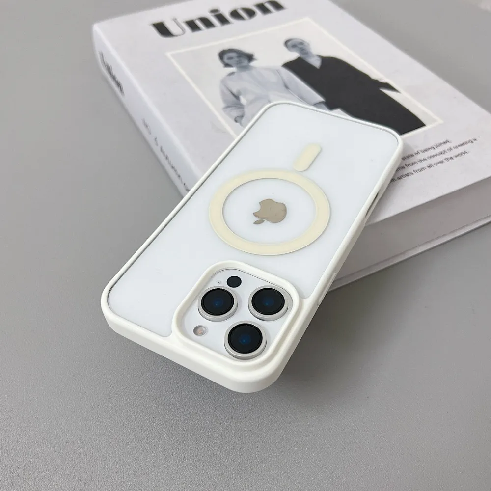 Luxury Transparent Magnetic Protective Phone Case with Clear Cover