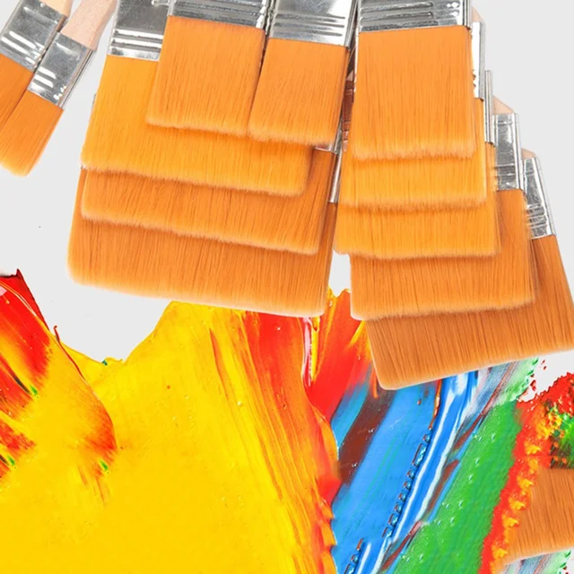 12 pezzi/set pennelli per pittura con capelli in nylon di diverse dimensioni per artisti, olio, acquerello, polvere, pennelli per pittura acrilica, set di forniture per arte scolastica 5