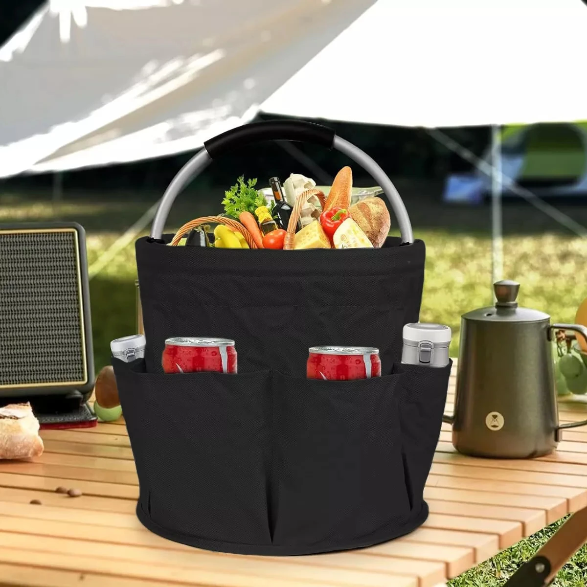 Multifunctional Picnic Outdoor Beach Basket Handheld Foldable Storage Washbag Bath Home Shopping Cleaning Basket