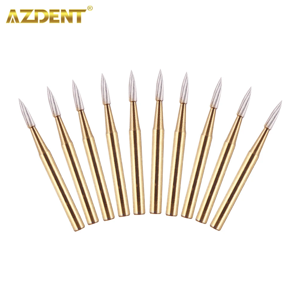 AZDENT Dental Burs Tungsten Carbide 10Pcs/Box FG7901 FG7406 FG7902 FG7408 Trimming Finishing FG Bur Friction Grip Dentistry Tool images - 6