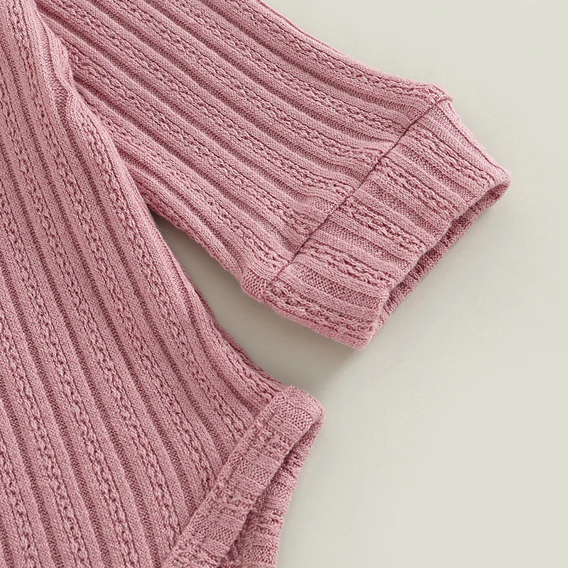 

Комбинезон в рубчик с длинным рукавом и круглым вырезом, на резинке