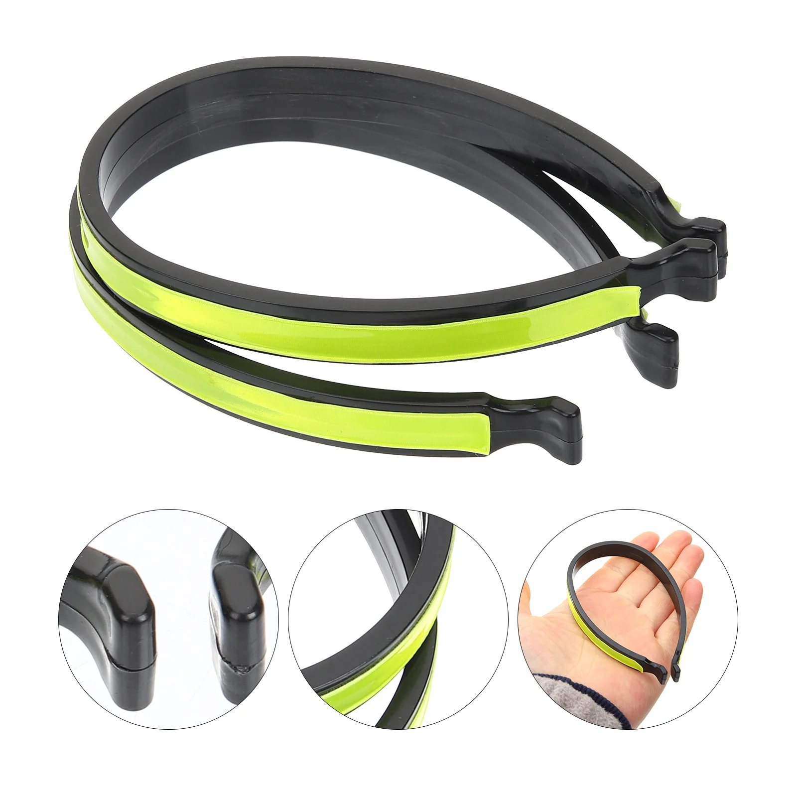 

2 Pcs Bike Reflector Clip Trousers Band Leg Reflective Tape Resin Night Cycling Bands