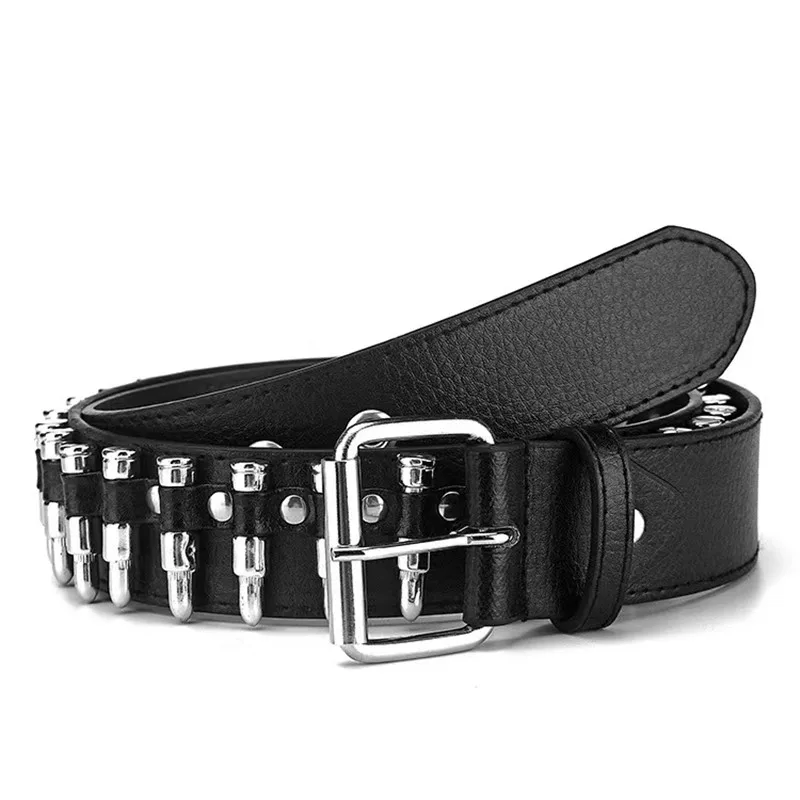 Riveted Belt Men's Punk European And American Fashion Bullet Pin Buckle Belt Men's And Women's Clothing Personality Belt