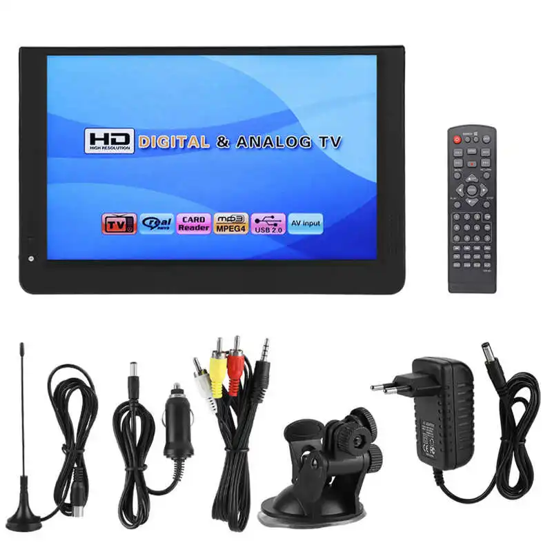 12‑inch Portable Digital TV 1080P 16:9 LED Handheld Mini Digital TV Television Player for Home Outdoor Car Video Player portable tv