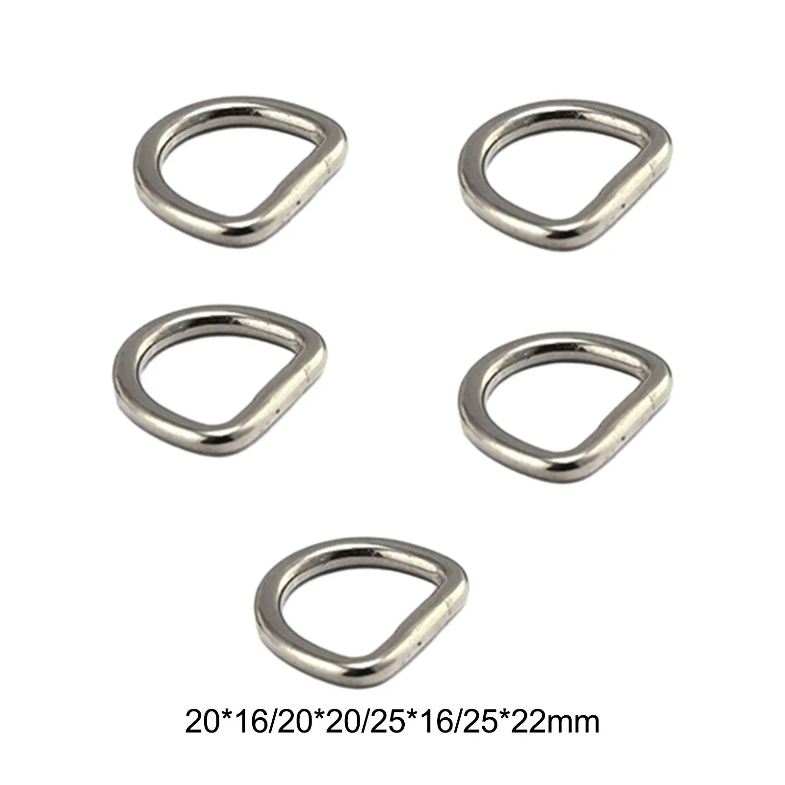 

5 Pieces D Rings D Shaped Rings Half Rings Loop for Backpack Luggage Clothing