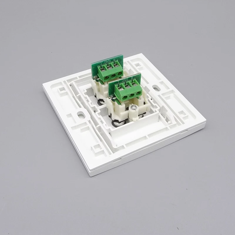 PA System Standard 86 Two Ports Red&White Audio Panel Socket Keystone Faceplate Lotus Multimedia AV Socket Audio Plug Face Plate