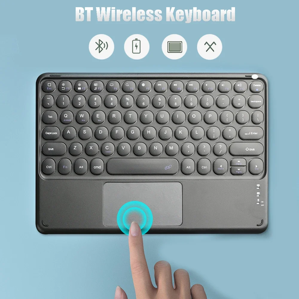 Ultra-Slim Wireless Keyboard Touchpad ipad 10-Inch Rechargeable Bluetooth-compatible Keyboard iPad Windows Android