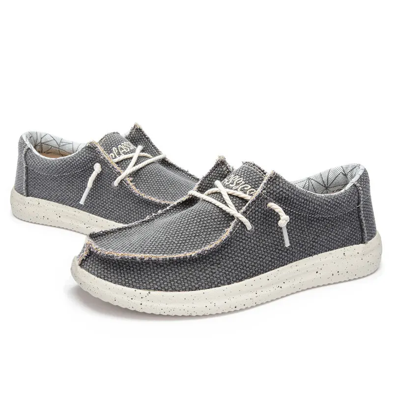 Men's lightweight comfortabie casual canvas slip on loafers with Soft sole，Good for walking and traveling 4