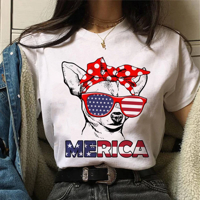 

Chihuahua T Shirt Women Kawaii Dog Print Ladies Tee Tops Fashion Animal 90s Tshirt Aesthetic Cartton Harajuku Female T-shirt