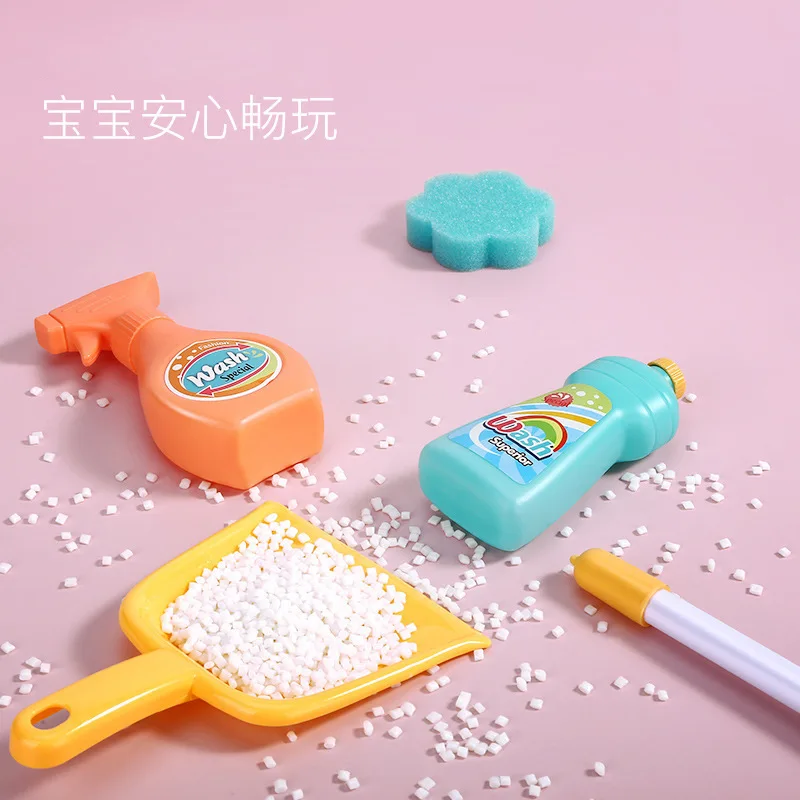 Children's Simulation Sweeping Toys Play House Pretend Cleaning Kit Tool Trolley Boy Girl Toys Gift Parenting Puzzle Toys Gift 6