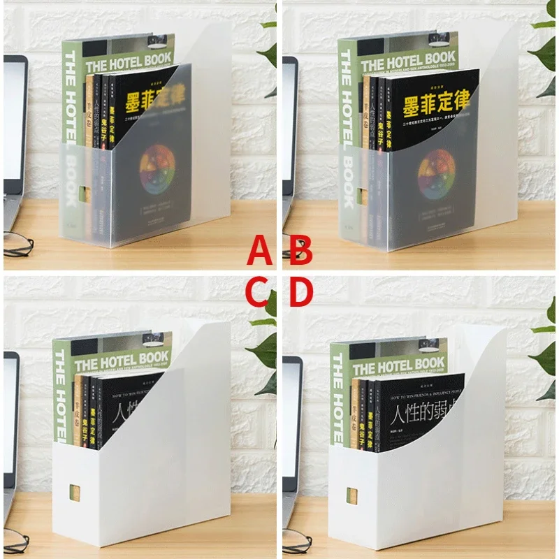 File Folder Book Magazine Holder Desk Document Paper Vertical Storage Organizer Stand Transparent Book Shelf Rack
