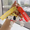Snoopy Woodstock Charlie PVC Keychain Cute Cartoon Couple Chain Soft Rubber Small Pendant Key Ring Gift Decoration Accessories 3