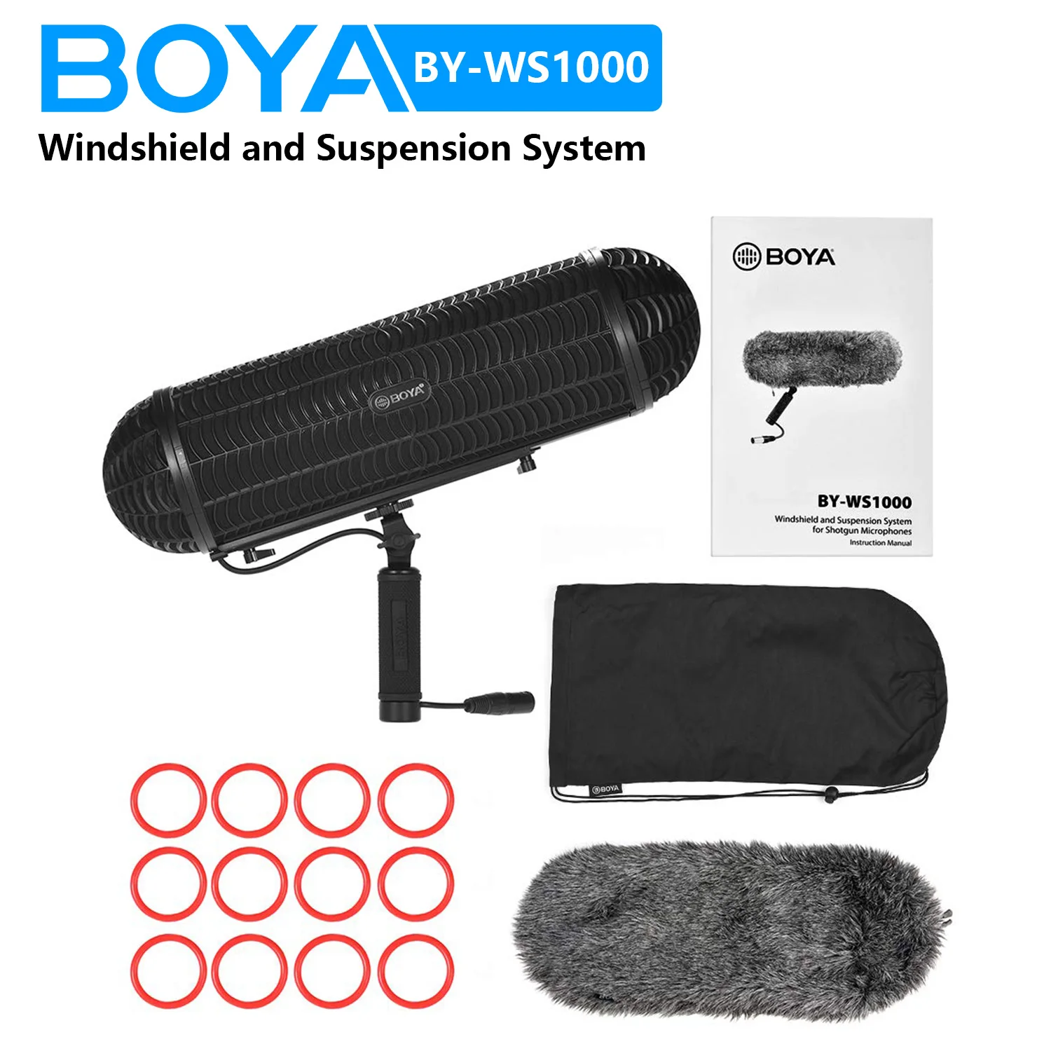 

BOYA BY-WS1000 Microphones Blimp Windshield Suspension System for Shotgun Microphone Canon Nikon Sony DSLR Camcorder Recorder