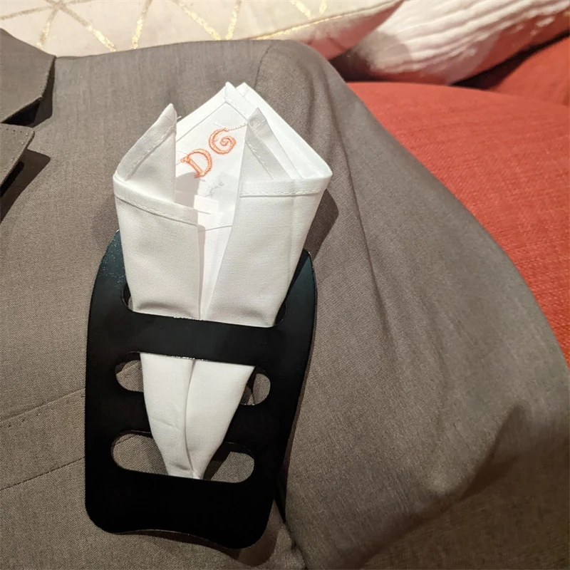 Fashion Pocket Square Holder Handkerchief Keeper Organizer Man Prefolded Handkerchiefs 8Pcs