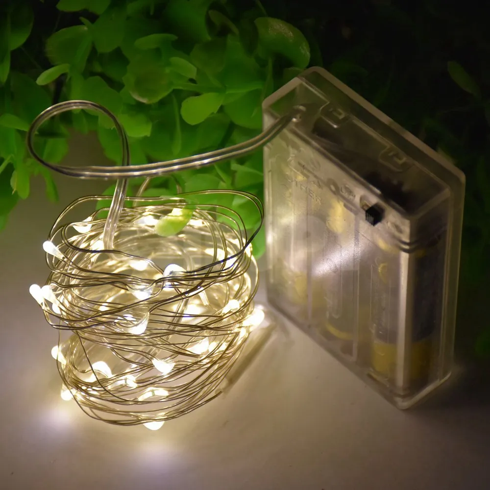 LED String Lights Christmas Tree Fairy Lights 3/5/10M Battery Garland Outdoor Waterproof Cooper Lamp Wedding Holiday Party Decor 10m usb battery power ball led string lights garland lights waterproof outdoor lamp wedding garden fairy lights christmas decor