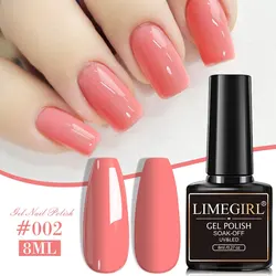 Translucent Pink Jelly Nail Gel Polish Set - 8ml, Semi - Permanent Soak - Off UV LED Formula (002)