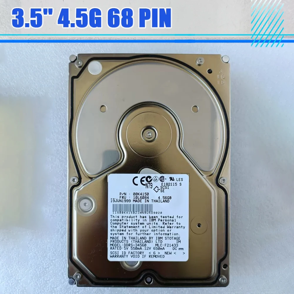 DDRS-34560 4560MB 3,5 '4,56G 68 PIN SCS жесткий диск для IBM