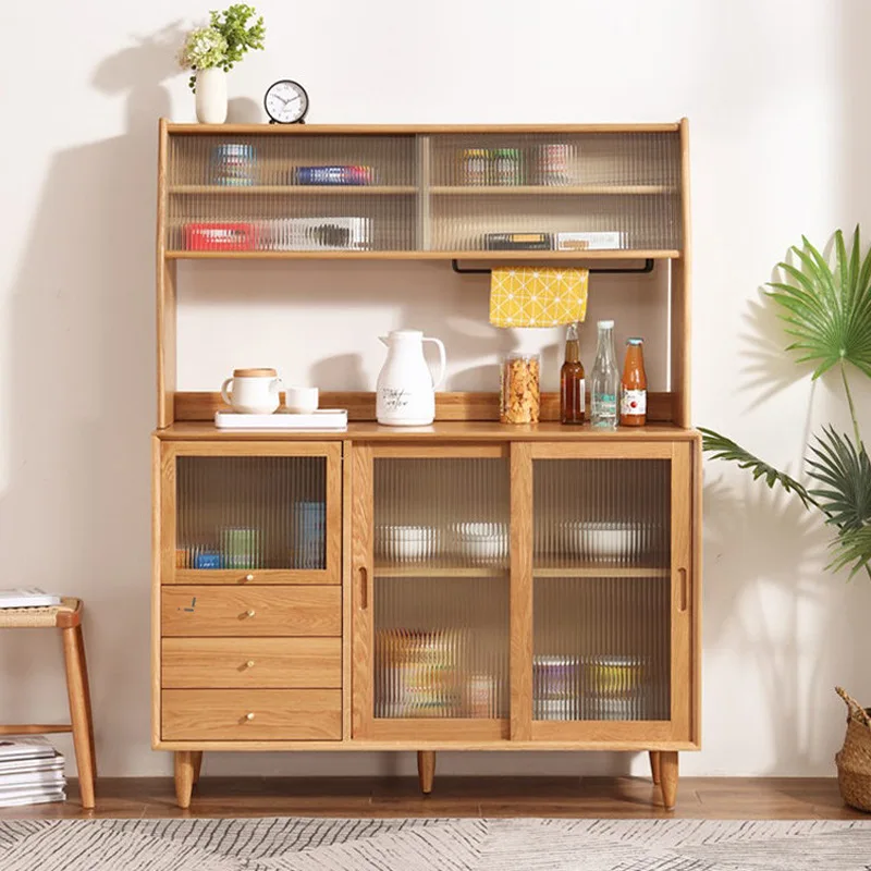 

Furniture solid wood sideboard, oak cherry wood tea cabinet, kitchen storage cabinet, bowl cabinet, Nordic household wine