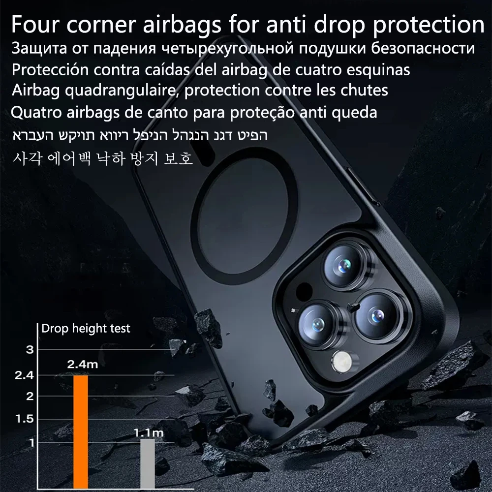 Sleek Magnetic Clear Acrylic Phone Case with Matte Soft Cover