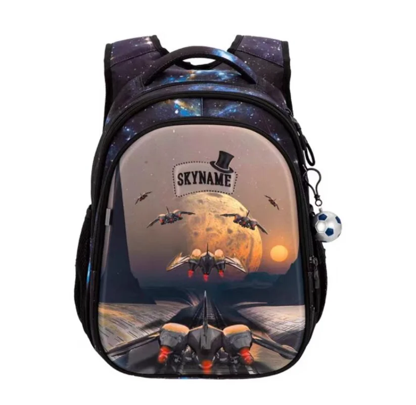 

2023 New Boy's Schoolbag Airplane Car Sky 3D Football Printed Backpack Suitable for 1-3 Grade Primary School Students Shool Bag