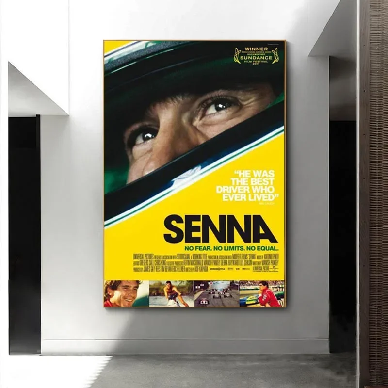 Scandinavian minimalist wall art Ayrton Senna Formula 1 Legendary Star Champion HD Poster Print Home Bedroom Living Room Decor motorsport picture car wall art print wall art print