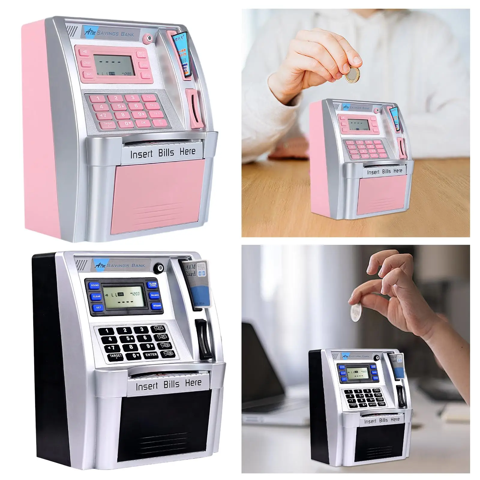 ATM Piggy Bank for Kids Creative Bill Feeder Toy Money Bank Money Saving Box for Children Kids Boys Girls Teens Holiday Gift