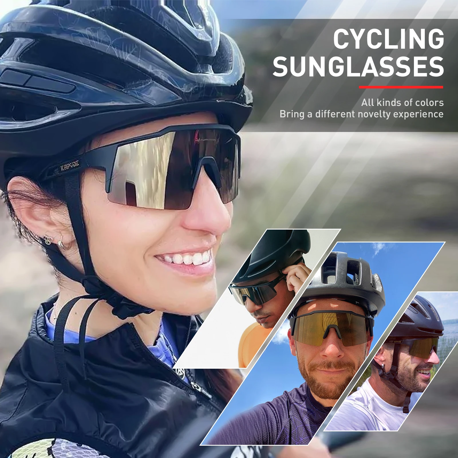 Kapvoe Bike Sunglasses Cycling Glasses for Man MTB Goggles Women Outdoor Camping Sports UV400 Riding Bicycle Hiking Eyewear