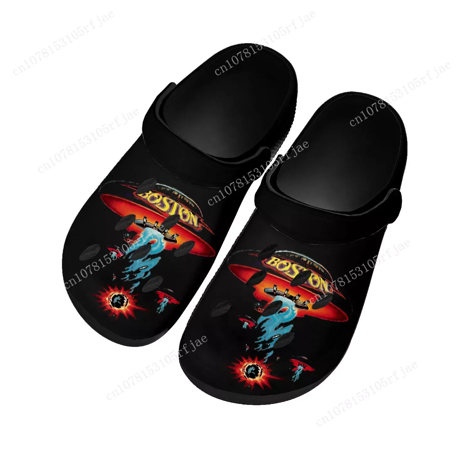 

Boston Band Rock Band Home Clogs Custom Water Shoes Mens Womens Teenager Shoe Garden Clog Breathable Beach Hole Slippers Black