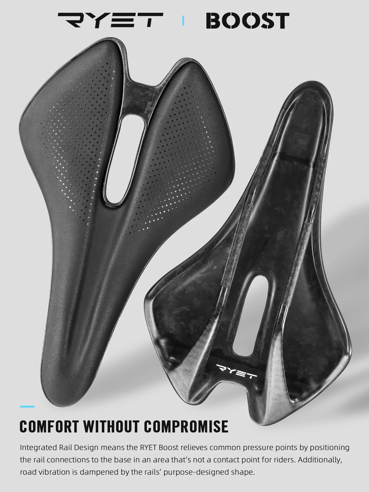 RYET-sillín con estampado 3D de carbono T1000, accesorios para