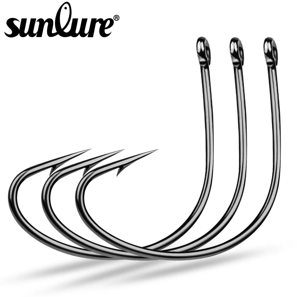 Sunlure 100pcs Fishing Hooks Wide Gap Jig Big Single Octopus Hook