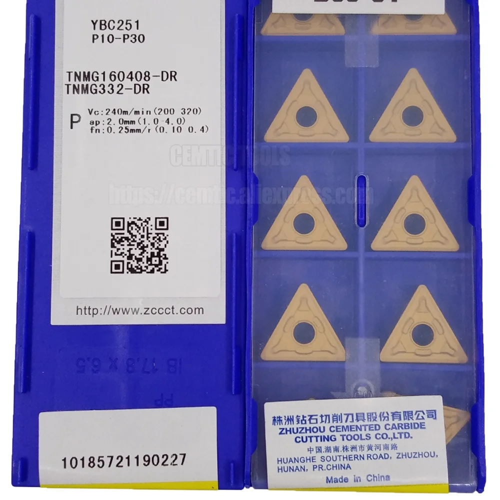 

ZCC 10pcs/lot YBC251 TNMG160408-DR YBC351 Lathe Cutting Tools Coated Cemented Carbide Turning Inserts
