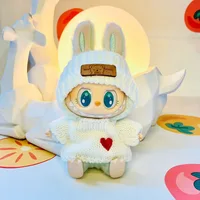 Mini Plush Doll'S Clothes Outfit Accessories For Korea Kpop Exo Labubu Idol V2 sitting party Love sweater hat set Clothing Gift 1