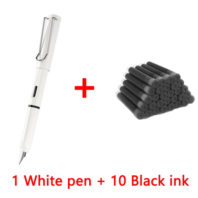1 pen+10 ink Kawaii Fountain pen calligraphy Multi-function pen 0.38mm EF Nib school supplies stationery pens 05