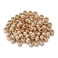 Versatile CCB Round Beads with Large Holes for DIY Jewelry and Craft Projects (KC Gold Color)