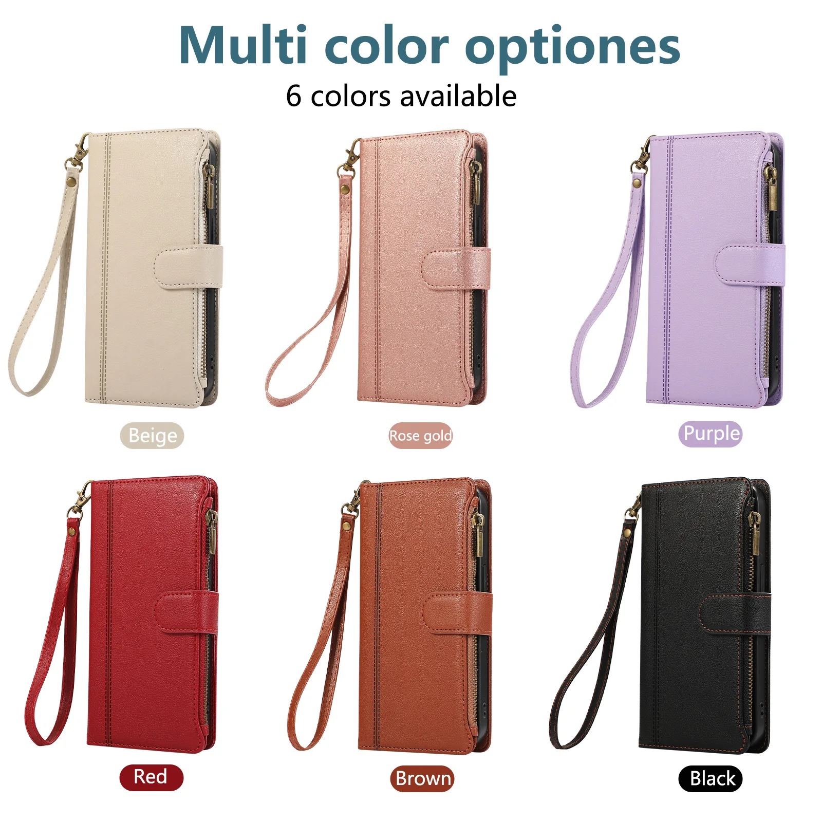 Turbo 5 Max Embossed Zipper Multi-Card Holder Phone Case - Premium Artificial Leather