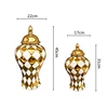 Gold Ringer Checkmate Can Ceramic Ginger Jar Storage Tank Flower Vase Porcelain Artifact Floral Accessories Home Decoration 5