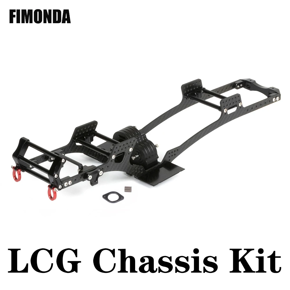 Carbon Fiber Lcg Chassis Kit Frame Rail Gearbox For 1/10 Rc Crawler
