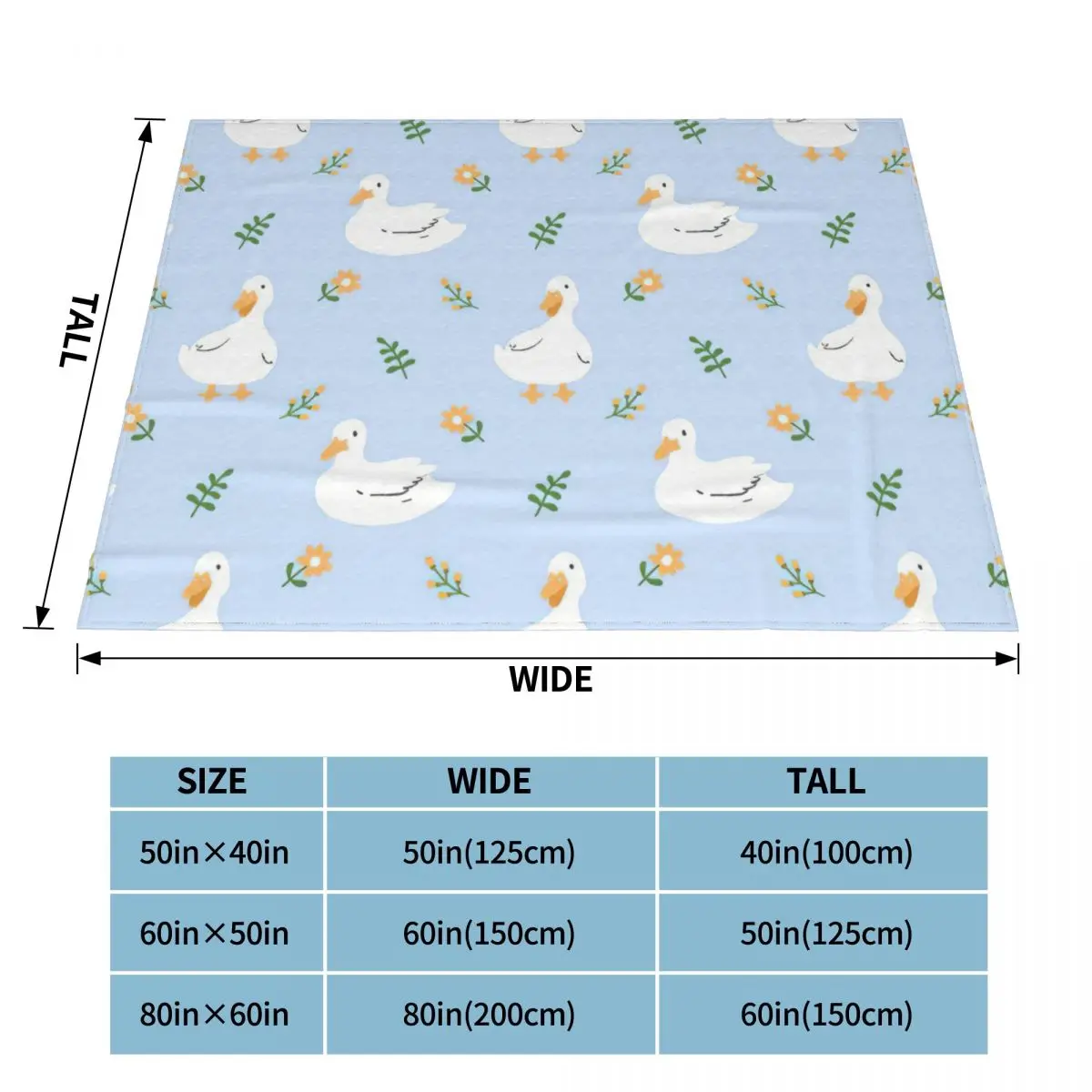 Cute Duck Flower Blanket Cartoon Flannel Awesome Breathable Throw Blanket for Home Autumn/Winter