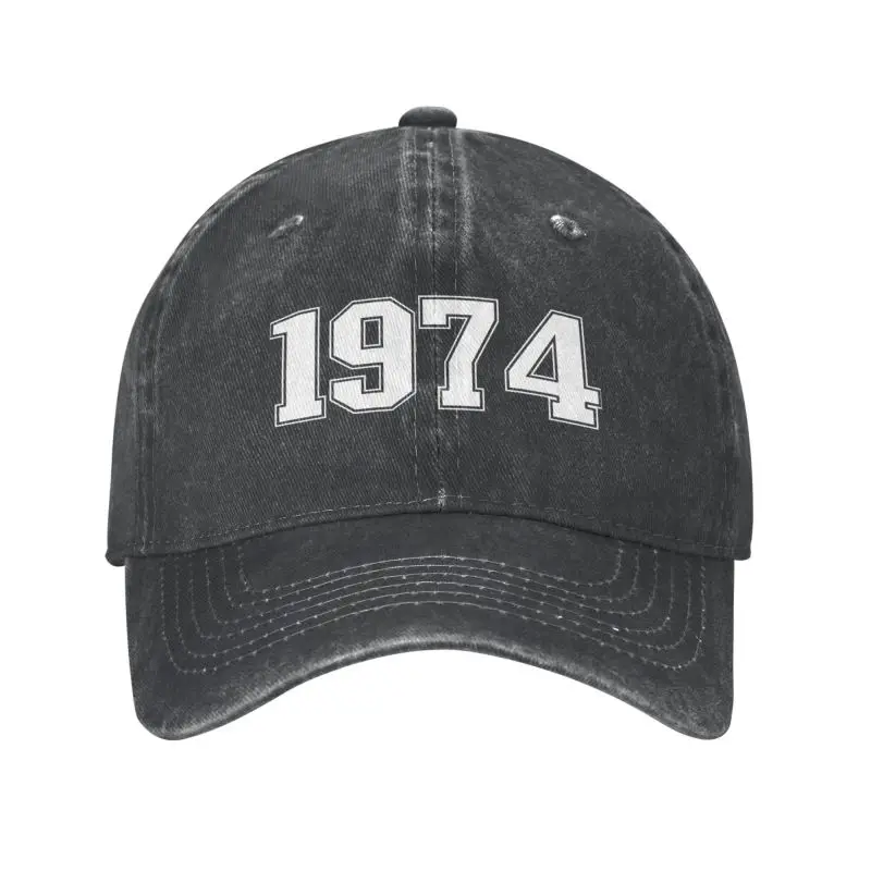 

Punk Unisex Cotton Vintage 1974 Birthday Gift Baseball Cap Adult Adjustable Dad Hat for Men Women Sports