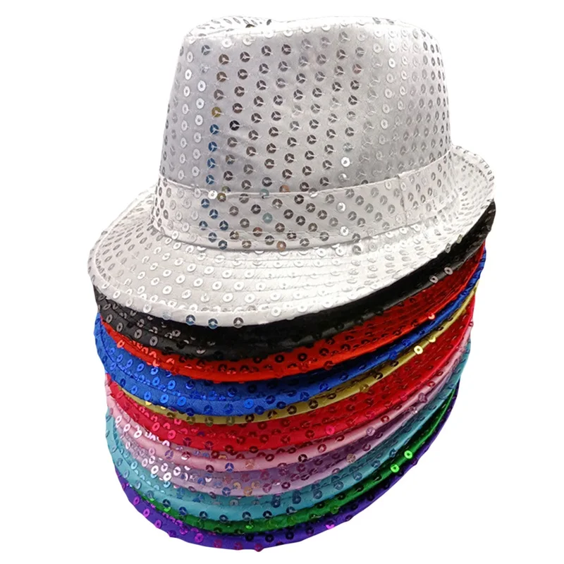 Cowboy Hats Men's Women's Jazz Sequins Decorated Stage Dance Performance Party Holiday