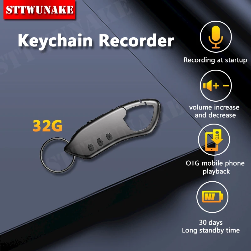 

small keychain player Mini voice activated recorder digital recording listening sound professional dictaphone device