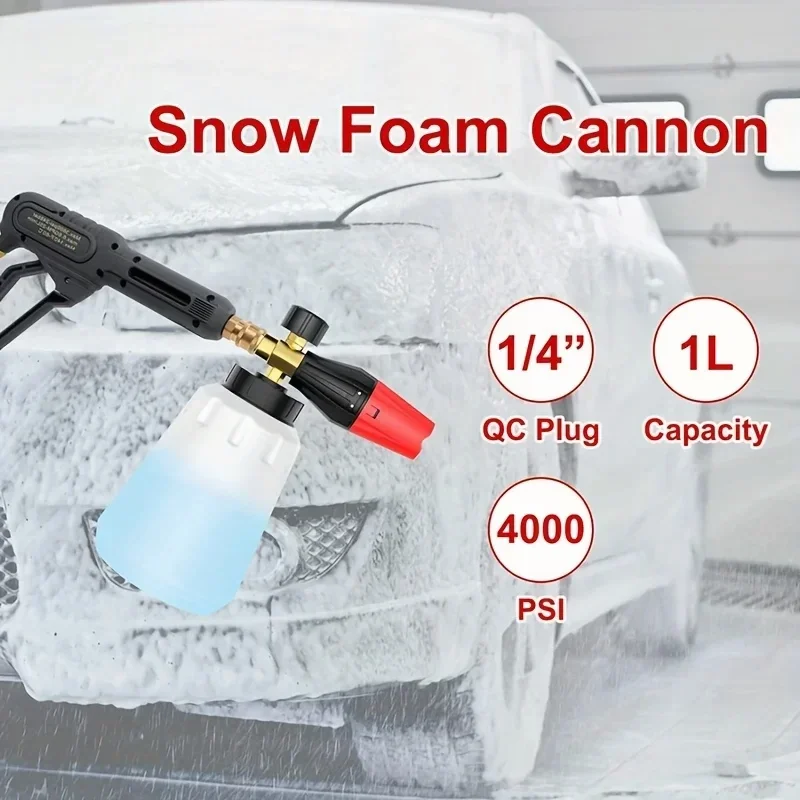 High Pressure PA Foam Cannon Brass Adjustable 5-Color Nozzles Car Home Cleaning Kit 5