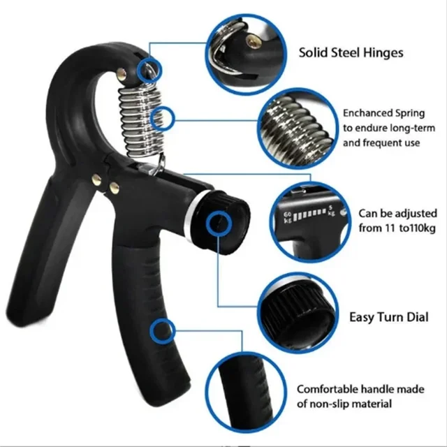 Counting Grip Strength Tester, Hand Trainer, Professional Wrist Strength Tester, 5-60KG Adjustable 5