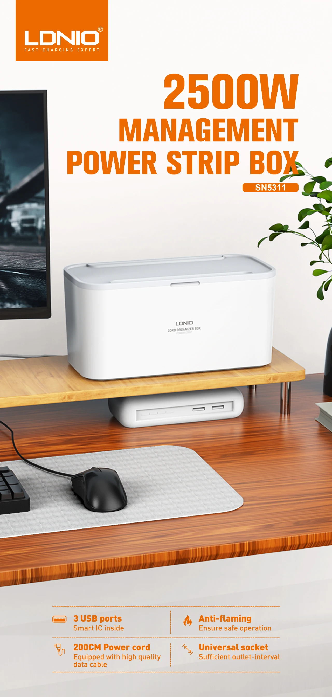 Buy LDNIO SN5311 2500W Power Extension Box Price In Pakistan available on techmac.pk we offer fast home delivery all over nationwide.