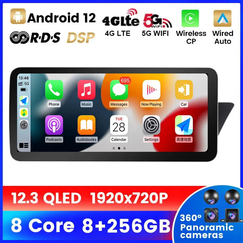

Android 12 12.3'' For Audi A4 A5 S4 S5 A4L B8 2009-2016 RHD Car Stereo Multimedia Radio Stereo Player GPS Navigation AutoRadio