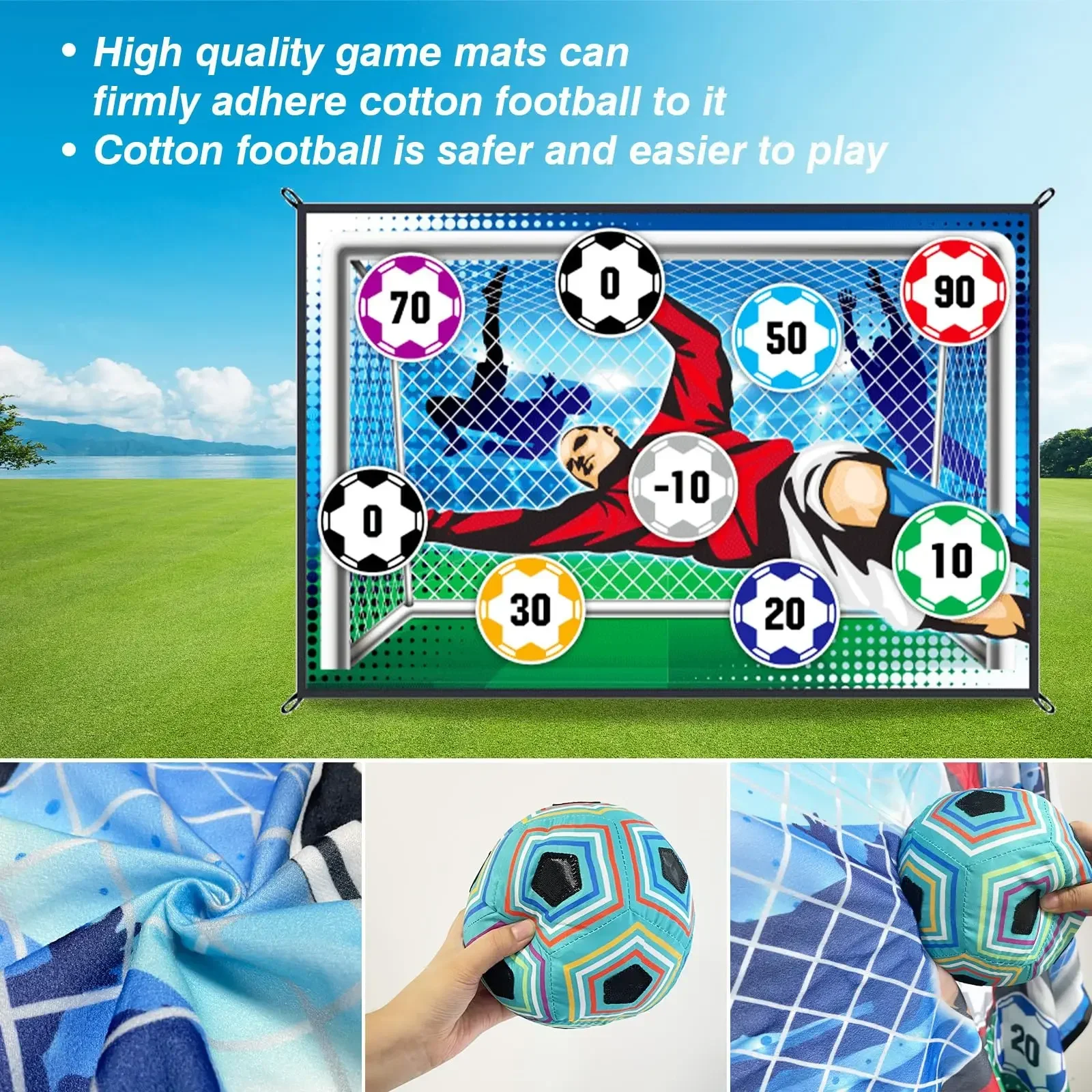 Foldable Football Goal Nylon Soccer Goal Football Target for Wall Indoor Training for Boys Multiplayer Competitive Soccer Set