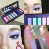 Gothic Pearlescent Purple Eyeshadow Palette 8-Color Oil Painting Style Matte Punk Metallic Green Smoked Makeup Eye Pigment
