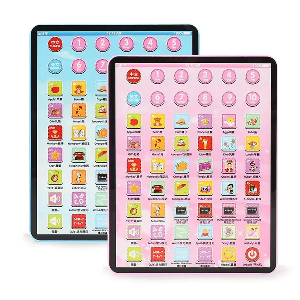 Learning Tablet Toy Chinese English Machine Electronic Touch Pad Interactive Learning Study Laptop Kids Educational