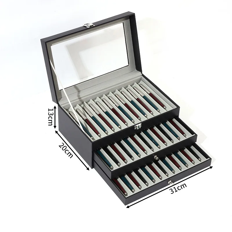Spacious Turquoise Pen Display and Storage Box